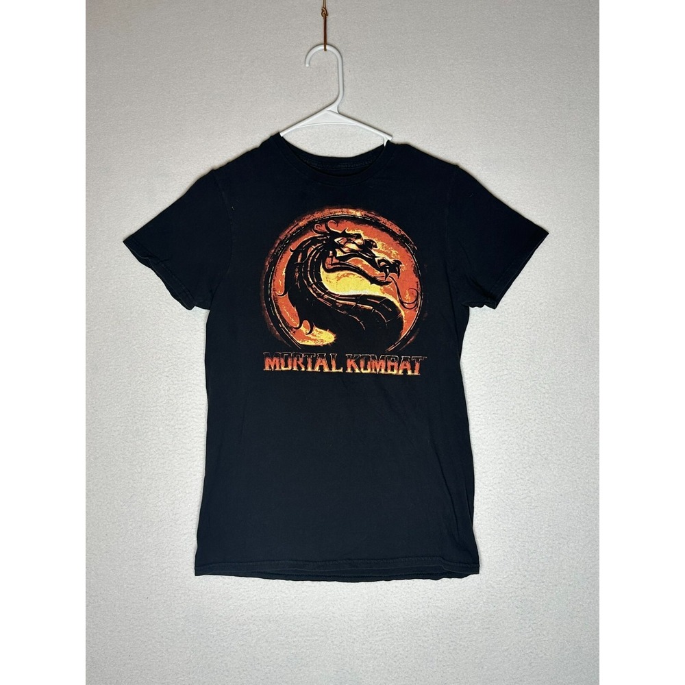 Mortal Kombat Dragon Logo Graphic T-Shirt Mens Small Black Short Sleeve Tee